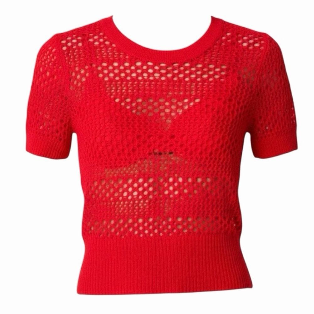 J. Crew Women’s 100% Cashmere Knit Top in Vintage Red - Large